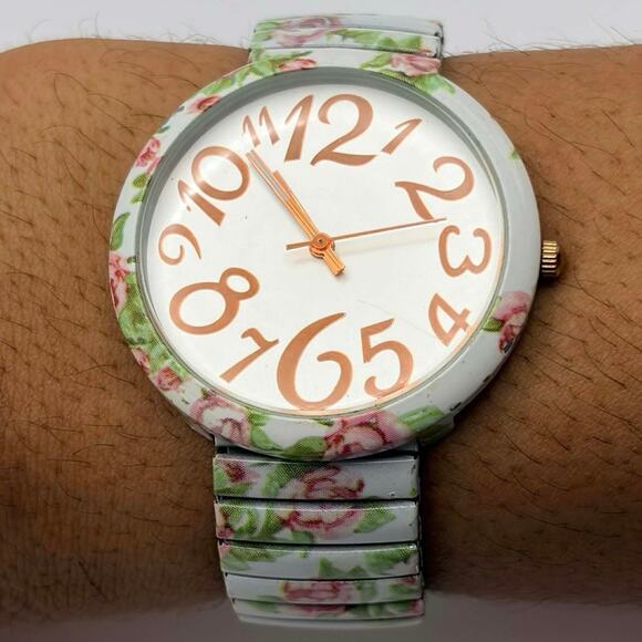 Pink & Green Floral Watch - Picture 2 of 4